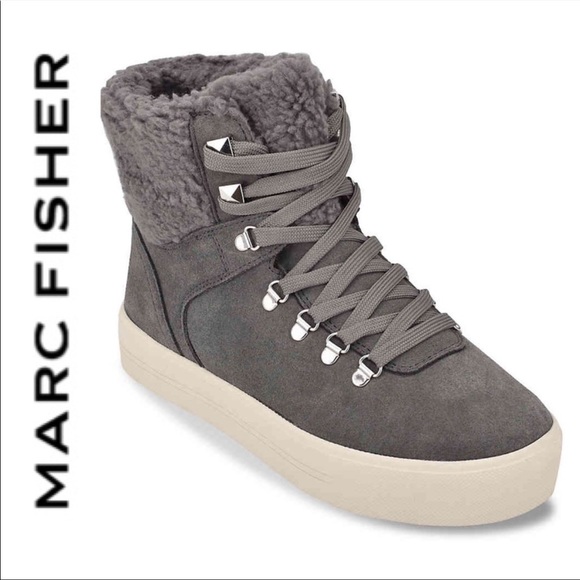 BRAND NEW Marc Fisher genuine suede booties gray - Picture 3 of 7